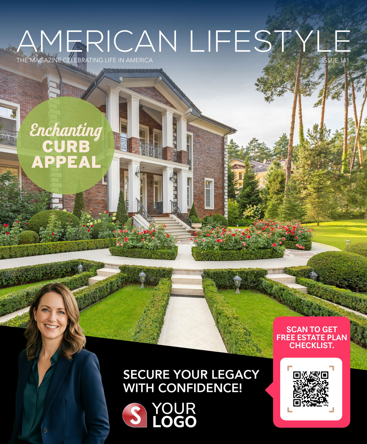Personally branded American Lifestyle magazine cover with an agent's name and photo