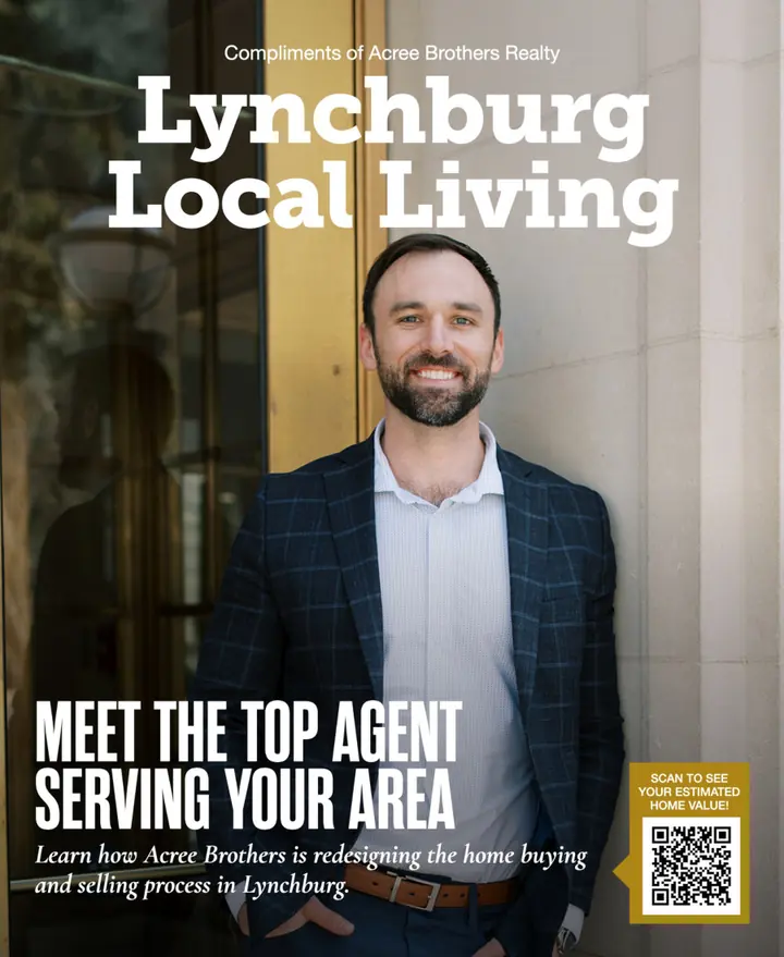 Lynchburg Local Living custom-title magazine cover featuring a local real estate professional