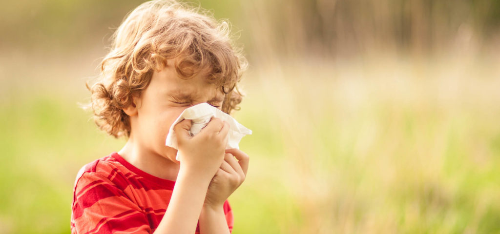 A child is affected by allergies
