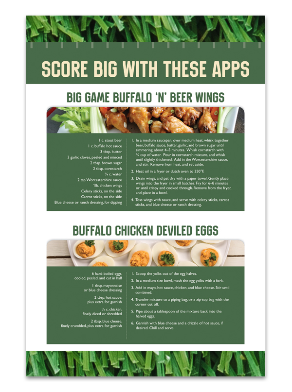 Score Big with These Apps (Buffalo Beer Wings, Buffalo Chicken Deviled Eggs)