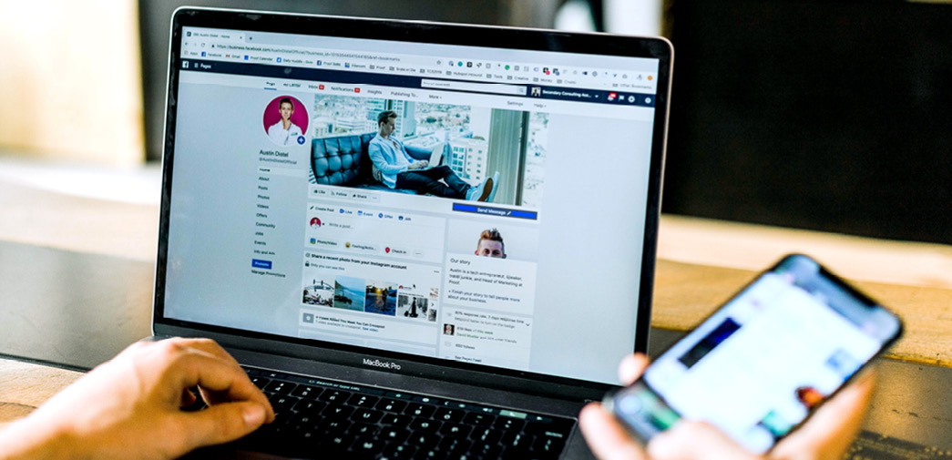 A professional follows up with a client on Facebook