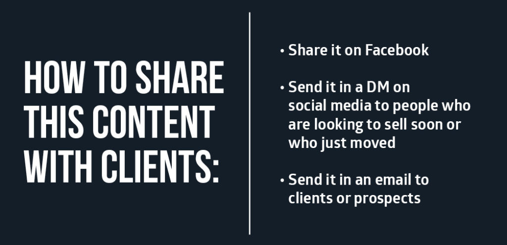 How to Share This Content With Clients: Share on Facebook, Send via DM, Send in an email