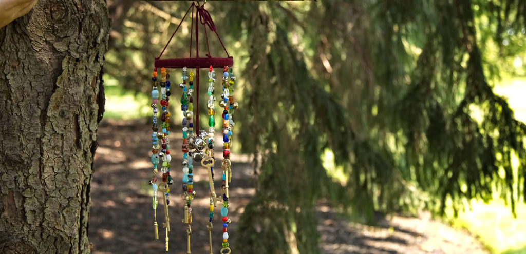 A colorful DIY wind chime