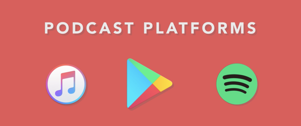 Podcast platforms: iTunes (Apple Podcasts), Google Play, and Spotify