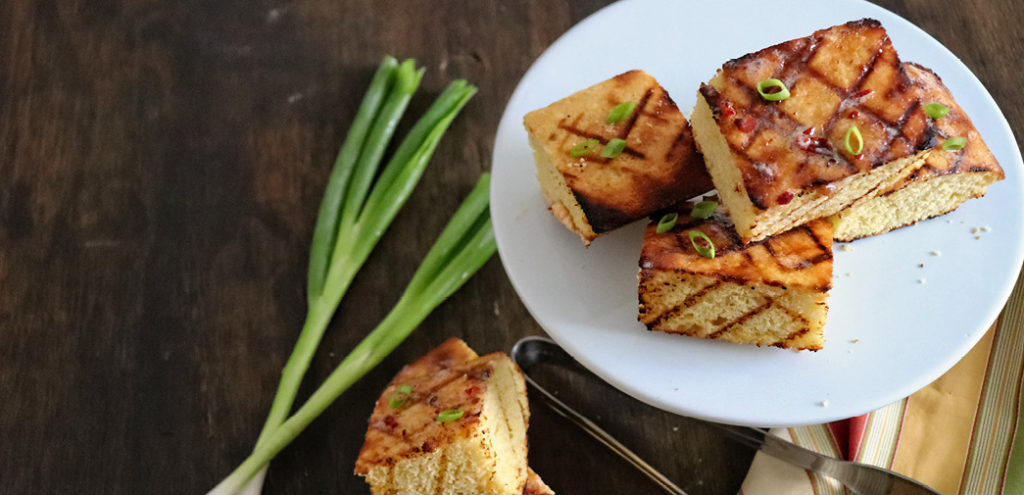Grilled Cornbread with Chipotle Honey