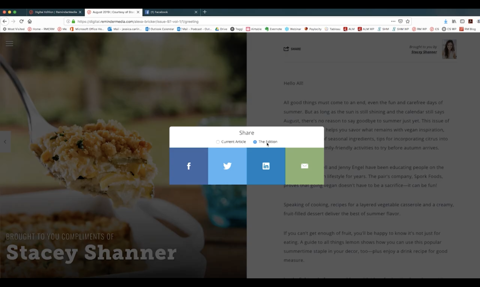 How to Share the Digital Edition on Facebook | ReminderMedia