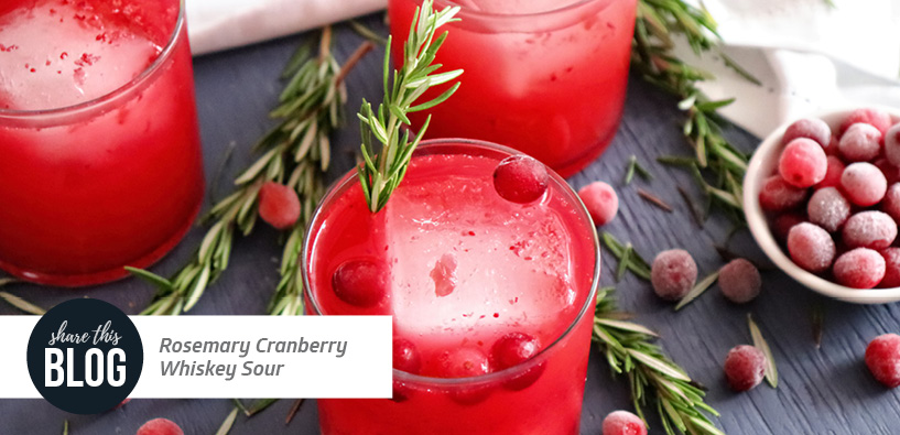 Rosemary Cranberry Whiskey Sour