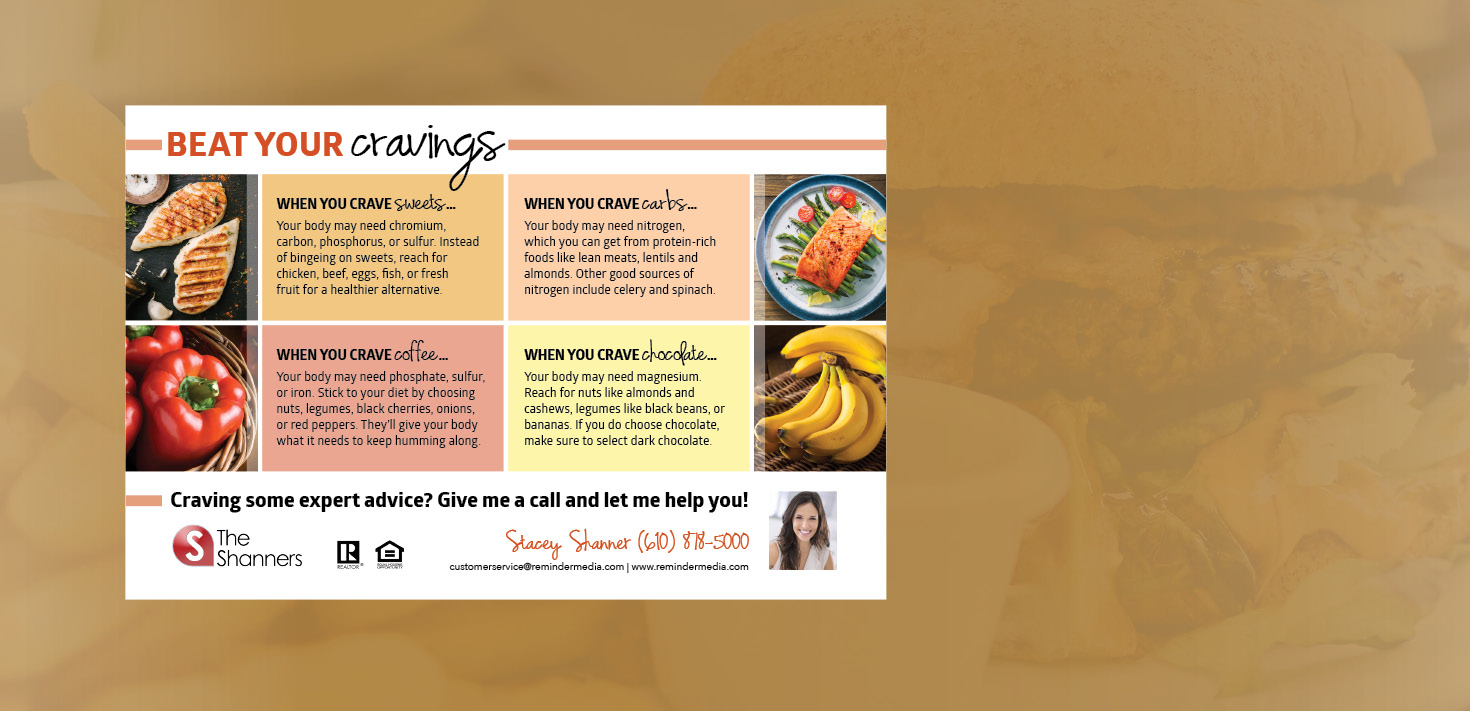 COVID-19 postcard with suggestions for healthy eating