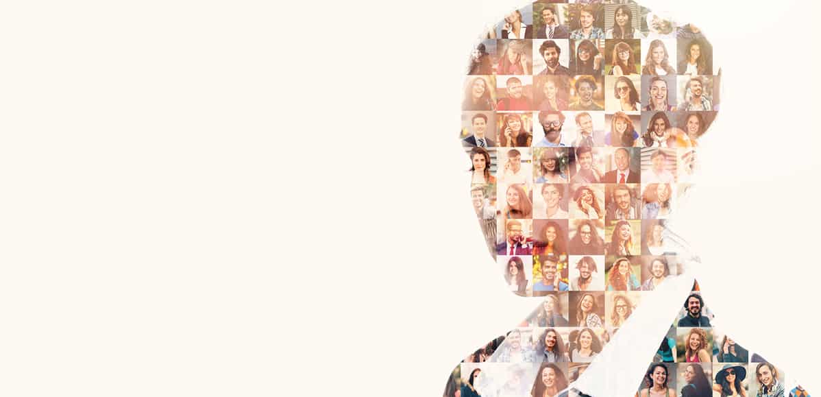 image of woman pixelated with smaller images