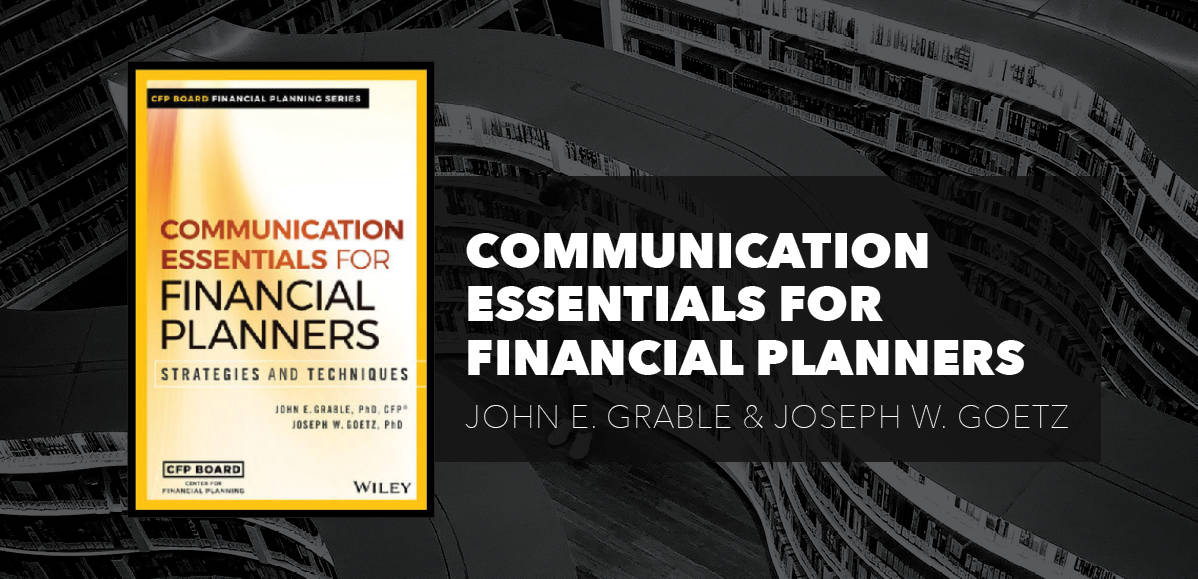 Book cover with the title Communication Essentials for Financial Planners