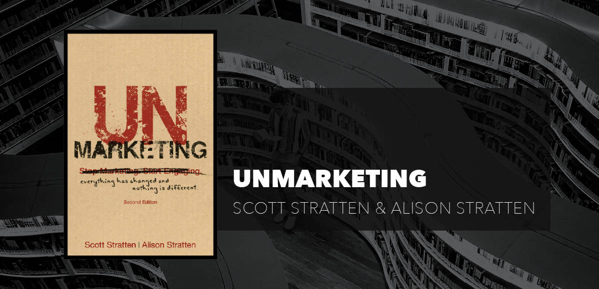 Book cover with the title, Unmarketing