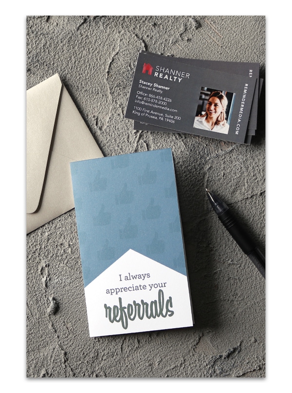 referral blank note card