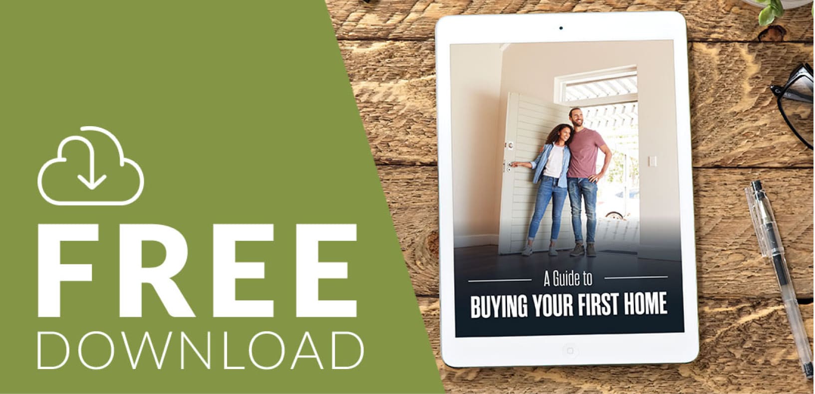 Free download of a free e-book titled a guide to buying your first home.